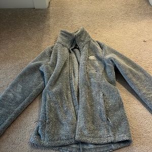 North face gray fleece zip up